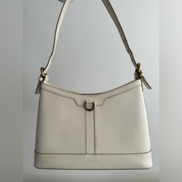 BURBERRY White Leather Shoulder Bag - Picture 1 of 14